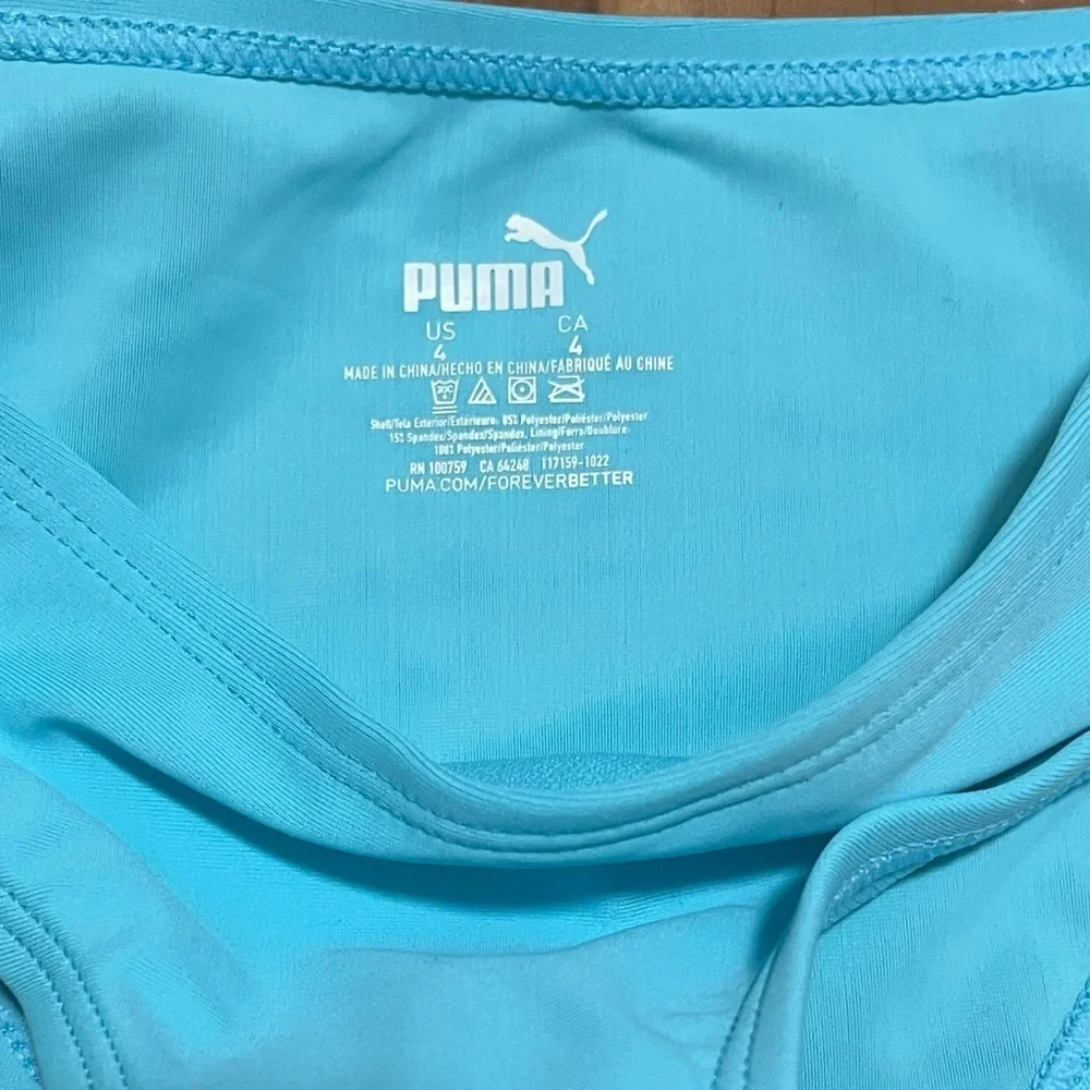 PUMA Girls 2PC Swimsuit Set Hero Blue Racerback Bikini Size 4 NWT